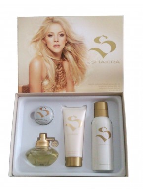 perfume Shakira Estuche S by 80ml edt + Desodorante 150ml + leche corporal 100ml + Balsamo Labial - colonia de mujer