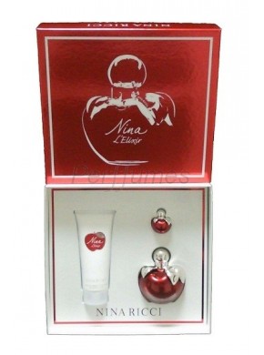 perfume Nina Ricci Nina L'Elixir edp 80ml + Mini 4ml + Body Cream 100ml - colonia de mujer