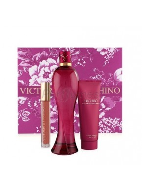perfume Victorio y Lucchino Hechizo edt 100ml + Leche Corporal 100ML + Brillo de labios - colonia de mujer
