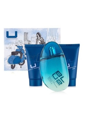 perfume Adolfo Dominguez U blue Man edt 100ml + Gel de Ducha 50ml + Emulsión After Shave 50ml - colonia de hombre