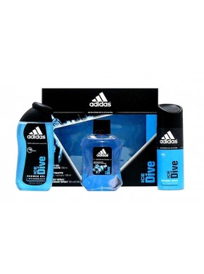 perfume Adidas Ice Dive edt 100ml + Gel 250ml + Deo 150ml - colonia de hombre