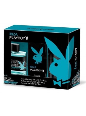 perfume PlayBoy Ibiza edt 100ml + Deo 150ml + Gel 250ml - colonia de hombre