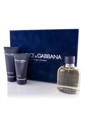 perfume Dolce Gabbana Pour Homme edt 125ml + Balsamo After Shave 100ml + Gel 50ml - colonia de hombre