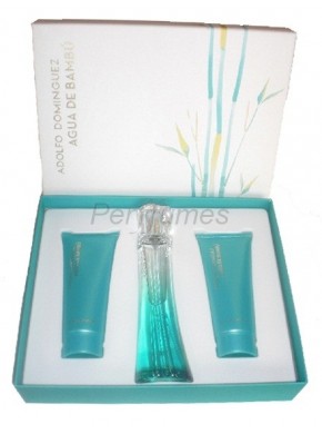 perfume Adolfo Dominguez Estuche Agua de Bambu edt 100ml + Gel 100ml + BodyMilk 100ml - colonia de mujer