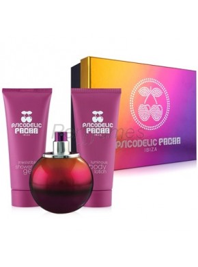 perfume Pacha Psicodelic edt 100ml + Body Lotion 100ml + Gel 100ml - colonia de mujer